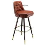Lounge American Style Solid Wood High Feet Chair Bar Chair Minimalist Nordic Creative Fashion Modern Home Kitchen The Bar Stool