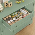 HITHOS 54" Buffet Cabinet with Storage, Modern Kitchen Buffet Sideboard with Drawer, Wood Coffee Bar Station with Adjustable Shelves, Kitchen Storage Cabinet for Living Room, Green