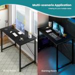 OLIXIS 47 Inch Home Office Desk, Small Computer Work Table with X-Shaped Reinforcement, Home Simple Modern Writing Study Table, Black