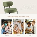 DUMOS Dining Chairs Set of 4, Mid Century Modern Chair Round Upholstered Curved Backrest, Kitchen Vanity Living Room Chairs with Black Metal Legs, Green