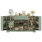 HITHOS 54" Buffet Cabinet with Storage, Modern Kitchen Buffet Sideboard with Drawer, Wood Coffee Bar Station with Adjustable Shelves, Kitchen Storage Cabinet for Living Room, Green