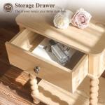 AWASEN Night Stand, Small End Table with Storage for Living Room, Farmhouse Bedside Side Table with Spindle Wood Legs for Bedroom, Office, Natural