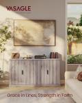 VASAGLE MAXE Collection - Buffet Cabinet, Fluted Console Cabinet, Sideboard with Adjustable Shelves, Mid Century Modern Buffet Table, 15.8 x 58.3 x 31.5 Inches, Washed Gray UBBK382G01S