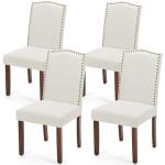 DUMOS Dining Chairs Set of 2, Moden Kitchen Table Chairs with Wooden Legs and Padded Seat for Dining Room Kitchen Living Room Restaurant, Beige