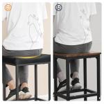HOOBRO Bar Stools,Set of 3 Bar Chairs, Counter Height Bar Stools, Saddle Stools, Set of 3 Kitchen Stools, 24.8" Barstools, 2.4" Thick Upholstery, for Kitchen, Dining Room, Cafe, Black BB10BYP301