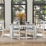 7-Piece Wooden Dining Set for 6 with Extendable Table and Soft Cushioned Chairs,2 Drawers
