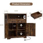 rustic brown wood farmhouse sideboard with barn door storage and open shelf