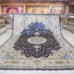 Handmade Turkey Hereke Rug 305x427 Cm Medallion Blue Persian Silk Carpet Traditional Oriental Floor Covering for Home Decor