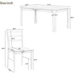 7-Piece Wooden Dining Set for 6 with Extendable Table and Soft Cushioned Chairs,2 Drawers