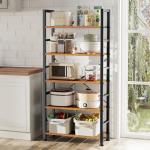 Sweetcrispy Book Shelf, 5 Tier Bookcase, Modern Tall Bookshelf Corner Storage Organizer for Garage Kit, CDs, Movies Suitable Home Office Bedroom, Kitchen, Living Room - Brown