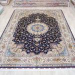 Handmade Turkey Hereke Rug 305x427 Cm Medallion Blue Persian Silk Carpet Traditional Oriental Floor Covering for Home Decor