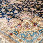 Handmade Turkey Hereke Rug 305x427 Cm Medallion Blue Persian Silk Carpet Traditional Oriental Floor Covering for Home Decor