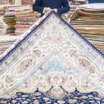 Handmade Turkey Hereke Rug 305x427 Cm Medallion Blue Persian Silk Carpet Traditional Oriental Floor Covering for Home Decor