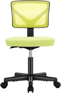 Sweetcrispy Office Chair, Ergonomic Low-Back Mesh Rolling Work Swivel Chairs with Wheels, Armless Comfortable Seat Lumbar Support for Home, Bedroom, Study, Student, Adults,Classic Green