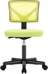 Sweetcrispy Office Chair, Ergonomic Low-Back Mesh Rolling Work Swivel Chairs with Wheels, Armless Comfortable Seat Lumbar Support for Home, Bedroom, Study, Student, Adults,Classic Green