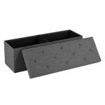 DUMOS 43in Foldable Storage Ottoman Bench, Storage Chest, End of Bed Foot Rest Stool with Padded Seat, Bedroom Bench for Living Room, Support 660lbs, Grey