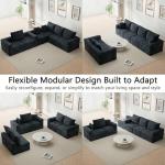 Homall 126" Sectional Couches for Living Room, Modern Fabric Boneless Couch with Deep Seat, Upholstered Cloud Sofa with 2 Corner, No Assembly Required (Black, Oversized Sofa)