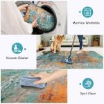 Lahome Modern Abstract Area Rugs 9x12 Living Room Rug, Washable Rugs for Living Room Bedroom Low Pile Non Slip, Colorful Large Soft Indoor Carpet for Dining Room Table Apartment Classroom