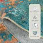 Lahome Modern Abstract Area Rugs 9x12 Living Room Rug, Washable Rugs for Living Room Bedroom Low Pile Non Slip, Colorful Large Soft Indoor Carpet for Dining Room Table Apartment Classroom