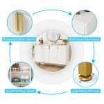 Tribesigns Modern Storage Cabinet, 59 Inch Console Cabinet Sideboard Buffet Cabinet with 4 Doors & Gold Metal Base