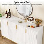 Tribesigns Modern Storage Cabinet, 59 Inch Console Cabinet Sideboard Buffet Cabinet with 4 Doors & Gold Metal Base