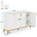 Tribesigns Modern Storage Cabinet, 59 Inch Console Cabinet Sideboard Buffet Cabinet with 4 Doors & Gold Metal Base