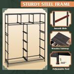 WLIVE Tall Dresser for Bedroom, Fabric Dressers Storage Tower, Dresser & Chest of Drawers with 11 Drawers, Storage Cabinet, Hallway, Closets, Steel Frame, Wood Top, Charcoal Black Wood Grain Print