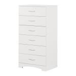 South Shore Step One 6-Drawer Lingerie Chest Pure White, Contemporary