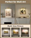 EZVALO Picture Light for Wall, 4800mAh Rechargeable Wireless Remote Lights, 16'' Dimmable Magnetic LED Art Painting Light with 3 Color Temps, Display for Gallery, Living Room, Bedroom, Hallway (Gold)