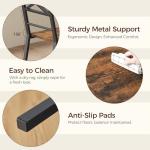 MAHANCRIS Dining Chair Set of 2, Rustic Wooden Kitchen Chairs with Backrest, Farmhouse Dining Chairs for Kitchen, Industrial Style Chair with Metal Frame, Easy Assembly, Rustic Brown TBHR1001