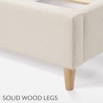 DG Casa Boucle Cloud Bed Frame with Arch Shaped Headboard, Upholstered in Soft Fabric, Platform Bed Frame with Solid Wood Legs - Boho or Modern Style - No Box Spring Needed - Queen Size