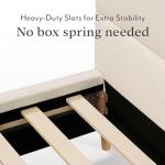 DG Casa Boucle Cloud Bed Frame with Arch Shaped Headboard, Upholstered in Soft Fabric, Platform Bed Frame with Solid Wood Legs - Boho or Modern Style - No Box Spring Needed - Queen Size