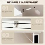 HOMCOM Fold-Out Convertible Writing Table, Computer Desk with Blackboard and Side Shelf Multi-Function Home Office Workstation, White