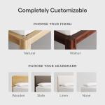 Nectar Bamboo Platform Bed Frame - Queen - Natural - Floating Center Support Legs - 12” Height - Easy Tool Free Set Up - Contemporary and Durable - Sturdy Wooden Support Slats - Holds Up To 800 Pounds