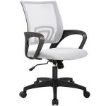 BestOffice | Ergonomic Office Chair | Mid-Back Swivel Desk Chair | Breathable Backrest & Lumbar Support | Adjustable Height | Sponge Seat | Rolling Wheels | White | for Adults & Women