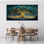 Canvas Wall Art Decor Artwork for Walls Green Wall Art Decor Tree of Life Wall Art for Living Room Wall Art Paintings Prints Gold Tree Wall Decor Art Art Work for Room Home Office Wall Decor 24" X 48"
