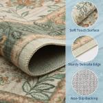 GarveeHome Area Rugs 8x10 for Living Room, Sage Green Botanical Floral Print Washable Rug Soft Non Slip Floor Mat Carpet Indoor Thin Cottage core Rug for Bedroom Dining Room Playroom Nursery Room