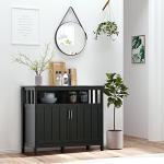 HOMCOM Sideboard Buffet Cabinet, Coffee Bar Cabinet with 2 Doors and Adjustable Shelves, Console Table for Kitchen Entryway Living Room, Black