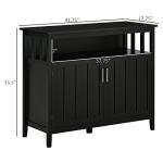 HOMCOM Sideboard Buffet Cabinet, Coffee Bar Cabinet with 2 Doors and Adjustable Shelves, Console Table for Kitchen Entryway Living Room, Black