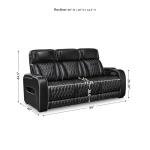Signature Design by Ashley Boyington Contemporary Leather Match Power Reclining Sofa with Adjustable Headrest, Cup Holder, USB Charging Ports, Air Massage System and LED Lighting, Black