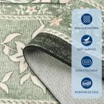 GarveeHome Provence 5x7 Area Rugs, Botanical Grove Sage Green Vintage Cottagecore Non-Slip Washable Rug for Living Room Bedroom Nursery Kitchen Low-Pile Retro Carpet