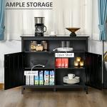 HOMCOM Sideboard Buffet Cabinet, Coffee Bar Cabinet with 2 Doors and Adjustable Shelves, Console Table for Kitchen Entryway Living Room, Black