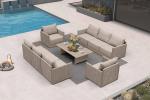 Limited-time discount priceHot salesPatio Furniture Set 9 Pieces Outdoor Conversation Sets PP Rope Patio Sofa with Cushions and