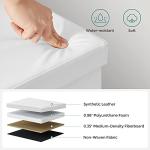 SONGMICS MAZIE Collection - 43 Inches Storage Ottoman Bench with Flipping Lid, Storage Chest with Iron Frame Support, Load 660 lb, for Living Room, Bedroom, Synthetic Leather, White ULSF75WT