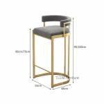 High Light Luxury Iron Bar Chairs Simple Backrest Cafe Island Reception High Stools Home Bar Chair for Kitchen Furniture ZZ