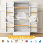 White Freestanding Kitchen Pantry Cabinet with Doors and Adjustable Shelves, Ideal for Living and Dining Rooms
