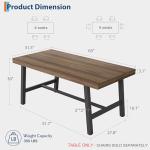 GarveeHome Industrial Dining Table for 4-6 People, 63" Long Large Kitchen Table with Sturdy Metal Frame, Rectangular Counter for Dinner, Kitchen, Dining Room (Brown, 63" Non-extendable)