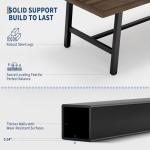 GarveeHome Industrial Dining Table for 4-6 People, 63" Long Large Kitchen Table with Sturdy Metal Frame, Rectangular Counter for Dinner, Kitchen, Dining Room (Brown, 63" Non-extendable)