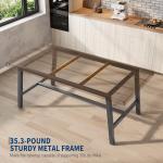 GarveeHome Industrial Dining Table for 4-6 People, 63" Long Large Kitchen Table with Sturdy Metal Frame, Rectangular Counter for Dinner, Kitchen, Dining Room (Brown, 63" Non-extendable)