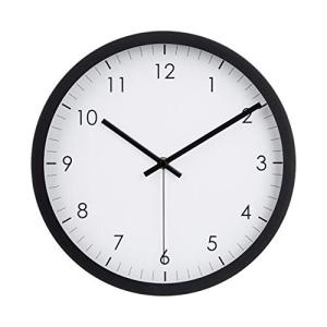Amazon Basics Classic 12" Round Wall Clock, Easy to Read, Silent Non Ticking, Battery Operated, Black